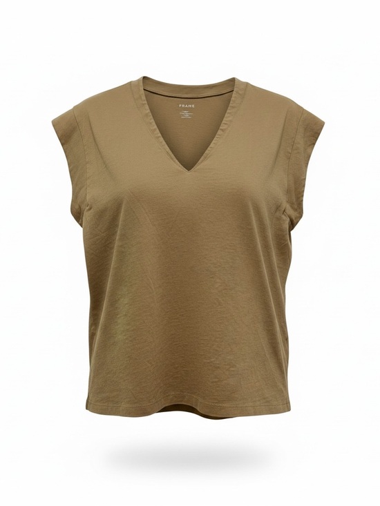 Frame Women’s Size M Neck V Cap Sleeves Top Light Camel
Cotton - Picture 2 of 11